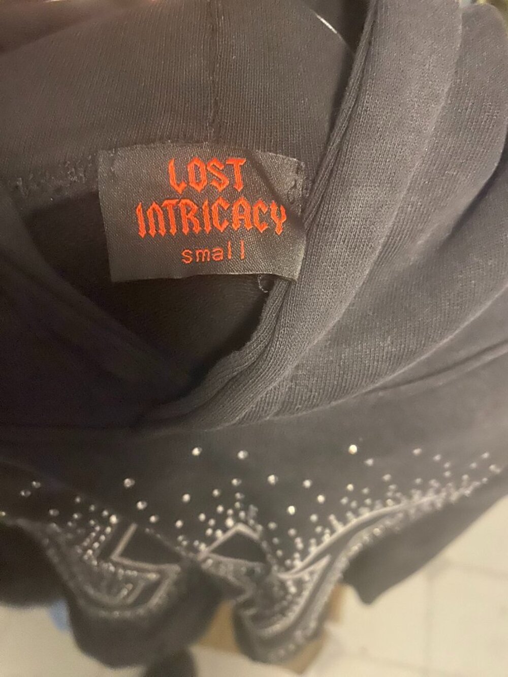 Lost Intricacy Black Rhinestone Cobra Graphic Pullover Hoodie Size S - Picture 2 of 3